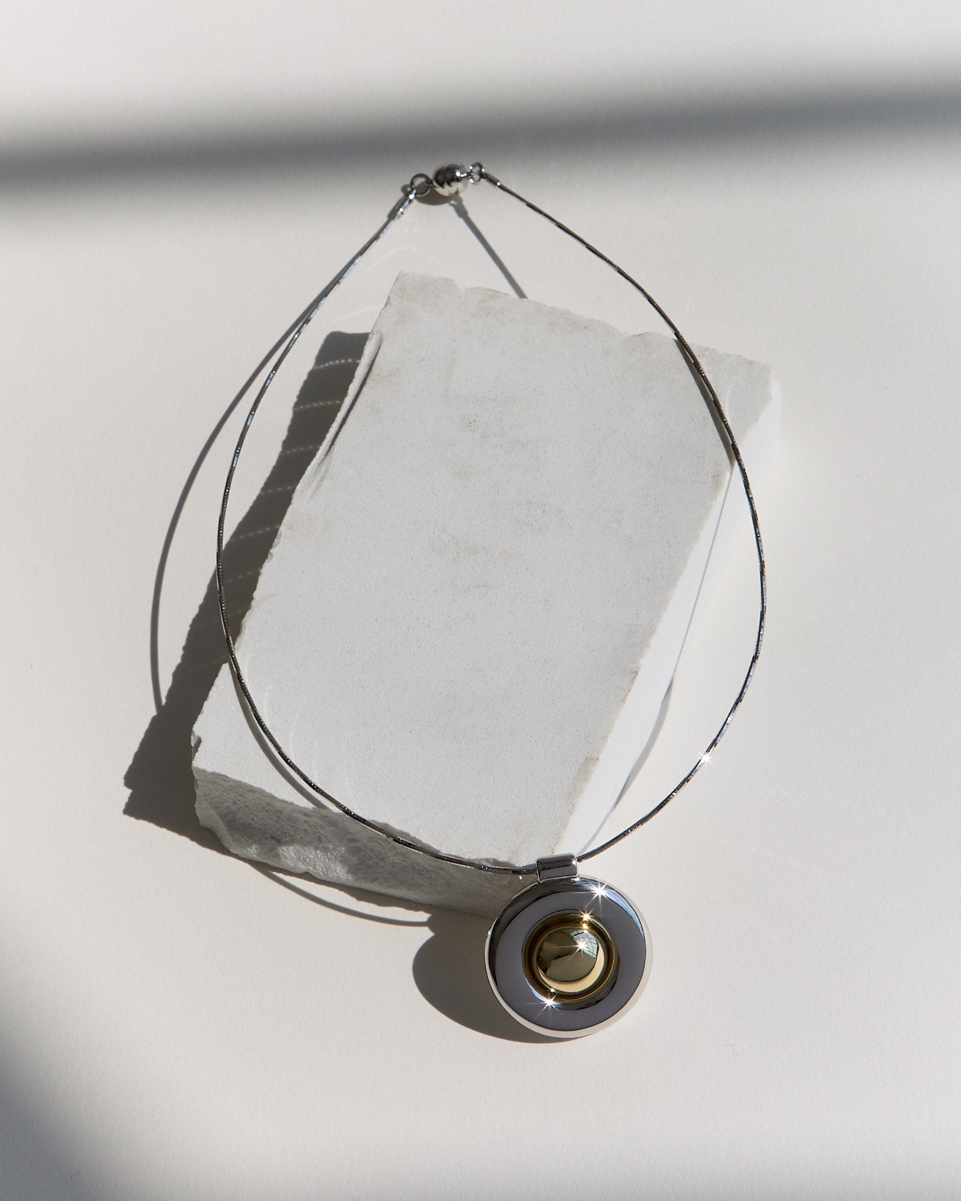 Luv Aj Chrome Orb Pendant Necklace