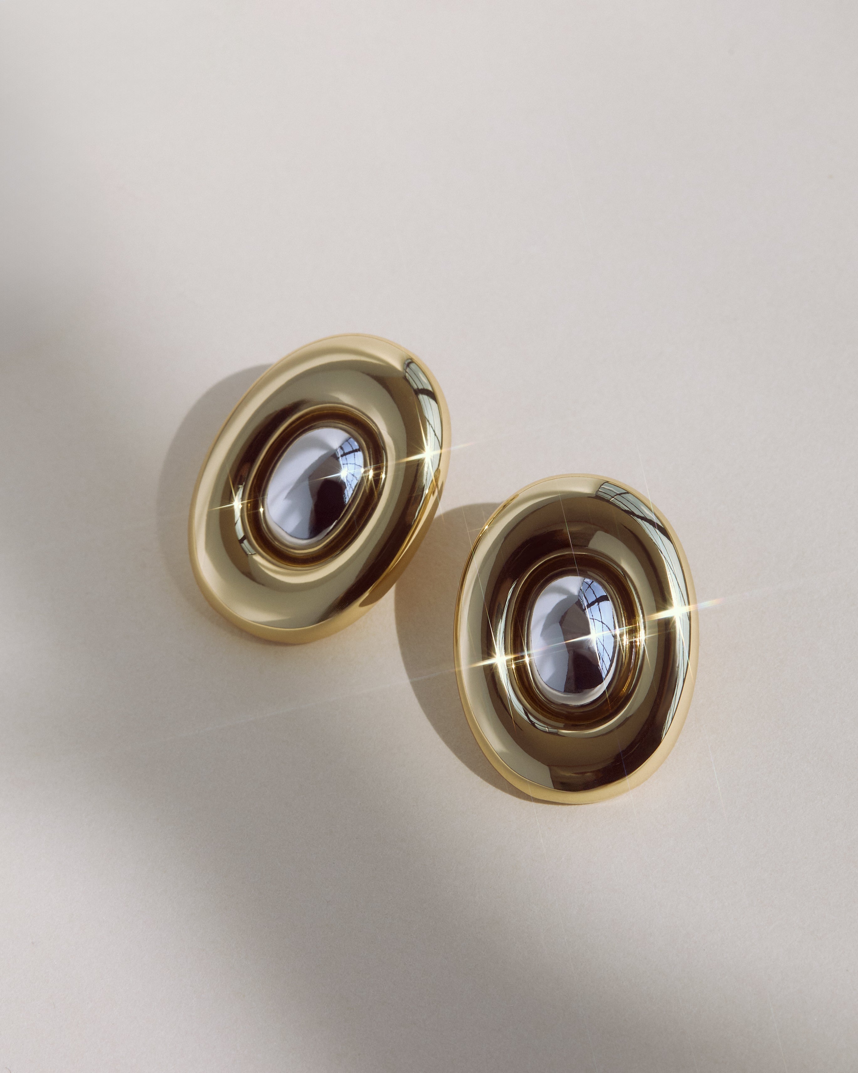 Luv Aj Two-Tone Chrome Orb Statement Studs