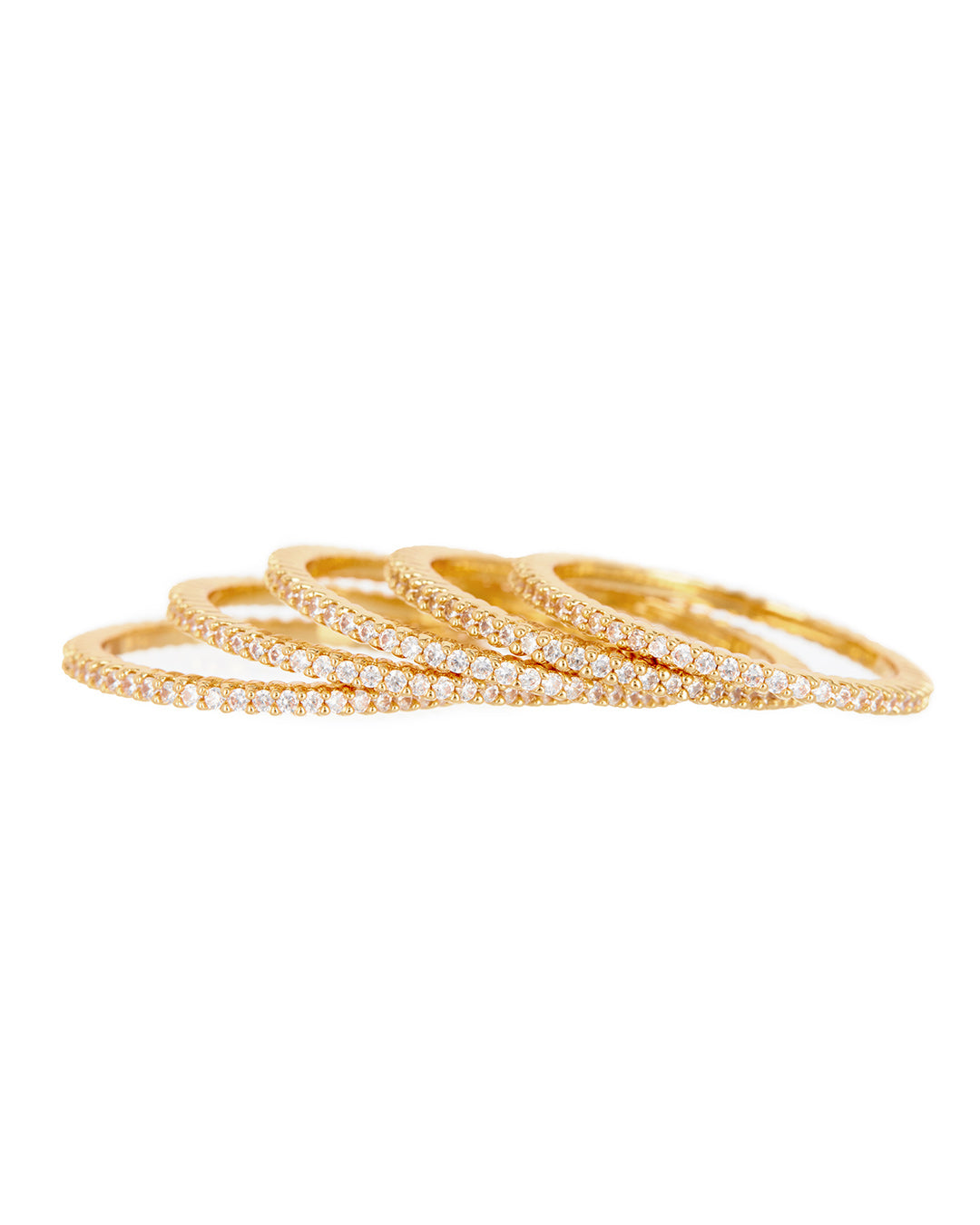 Classique Pave Bands Set- Gold