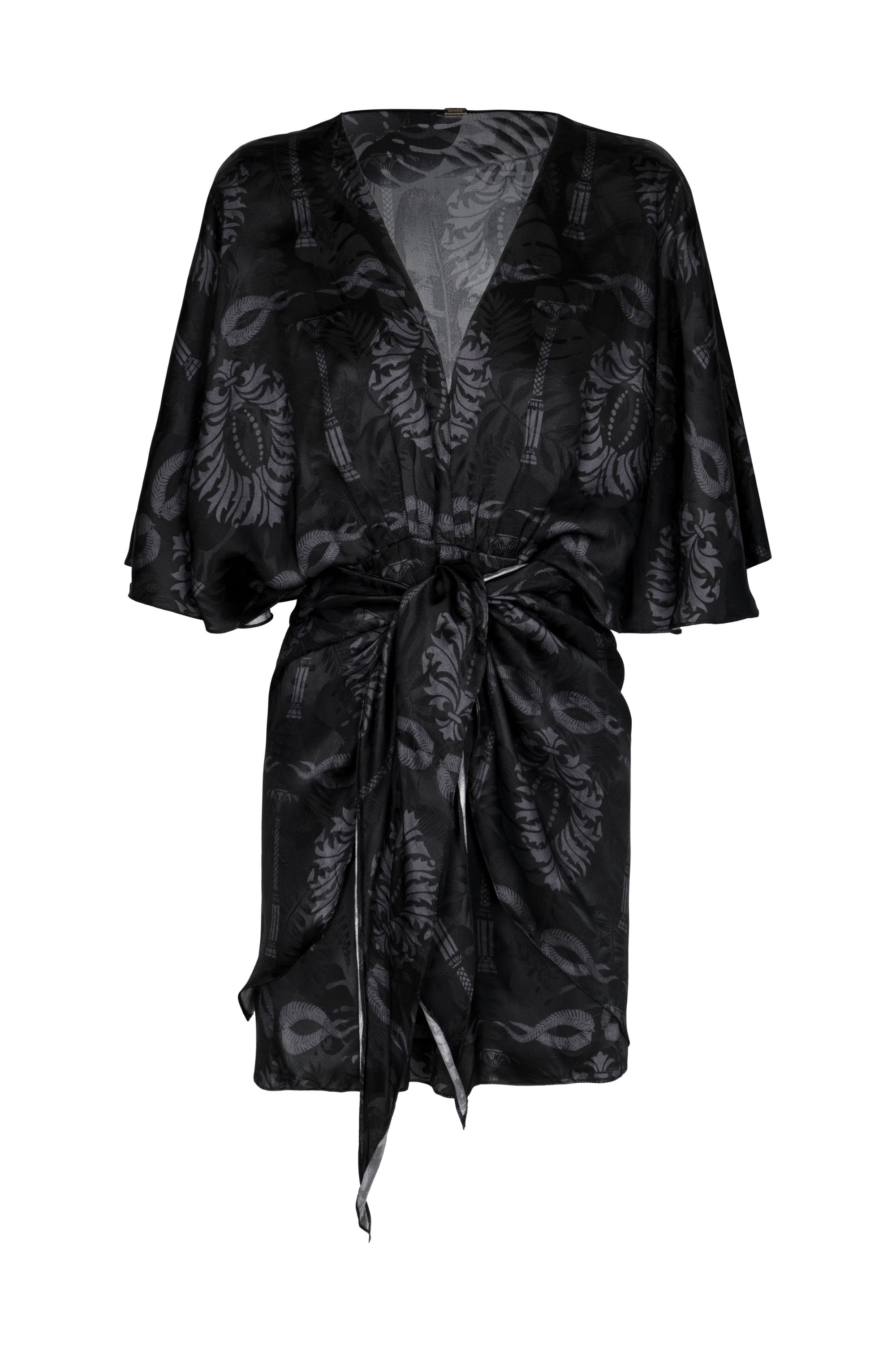 Coco Silk Jacquard Mini Dress / Black