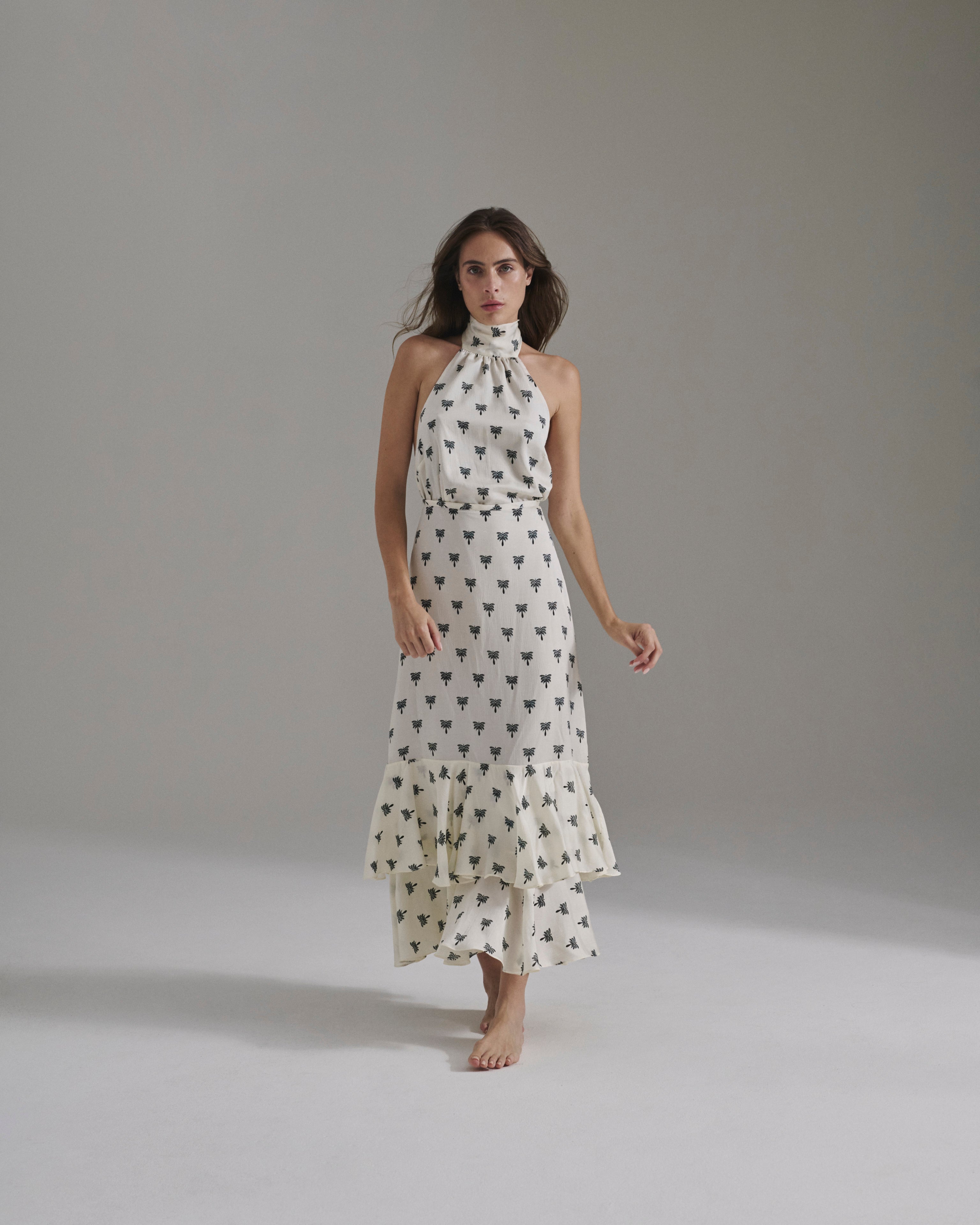 Magdalena Martellato Silk Blouse / Ivory - Black Polka Palms