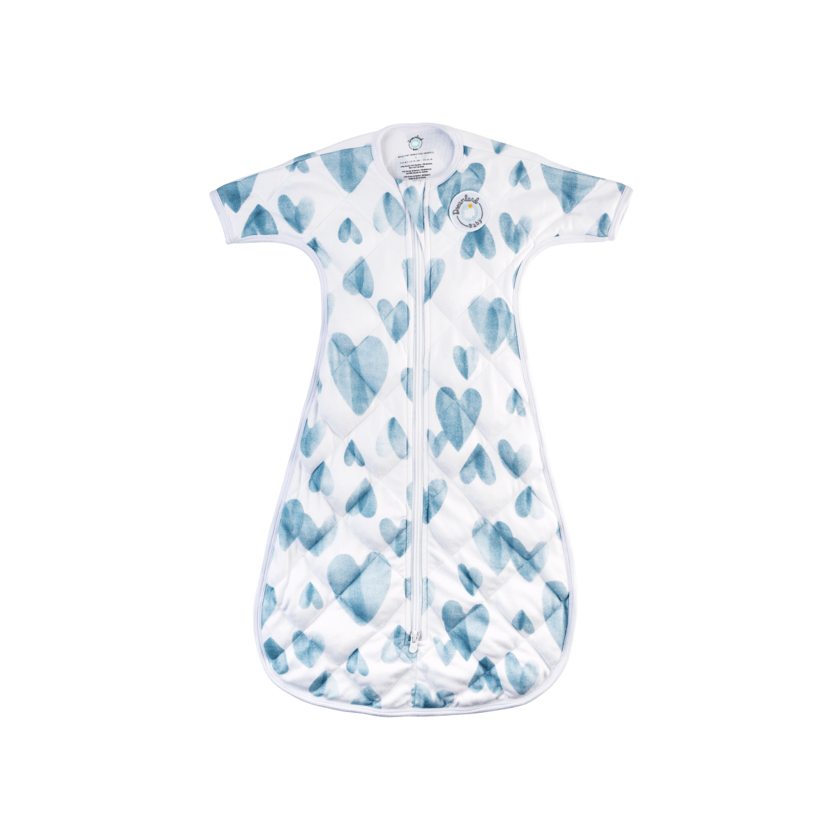 Bamboo Dream Weighted Transition Swaddle - Ocean Blue Hearts