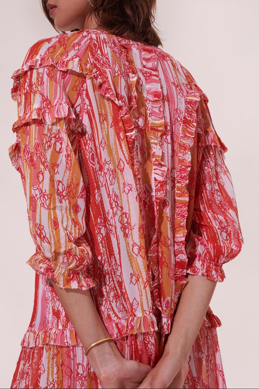 Midi Dress Amanda - Pink Tie Dye Rose - Poupette St Barth