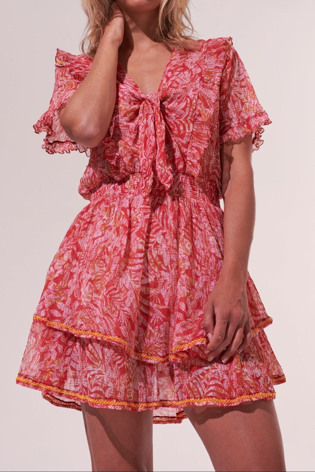 Mini Dress Alyson - Orange Tropical - Poupette St Barth