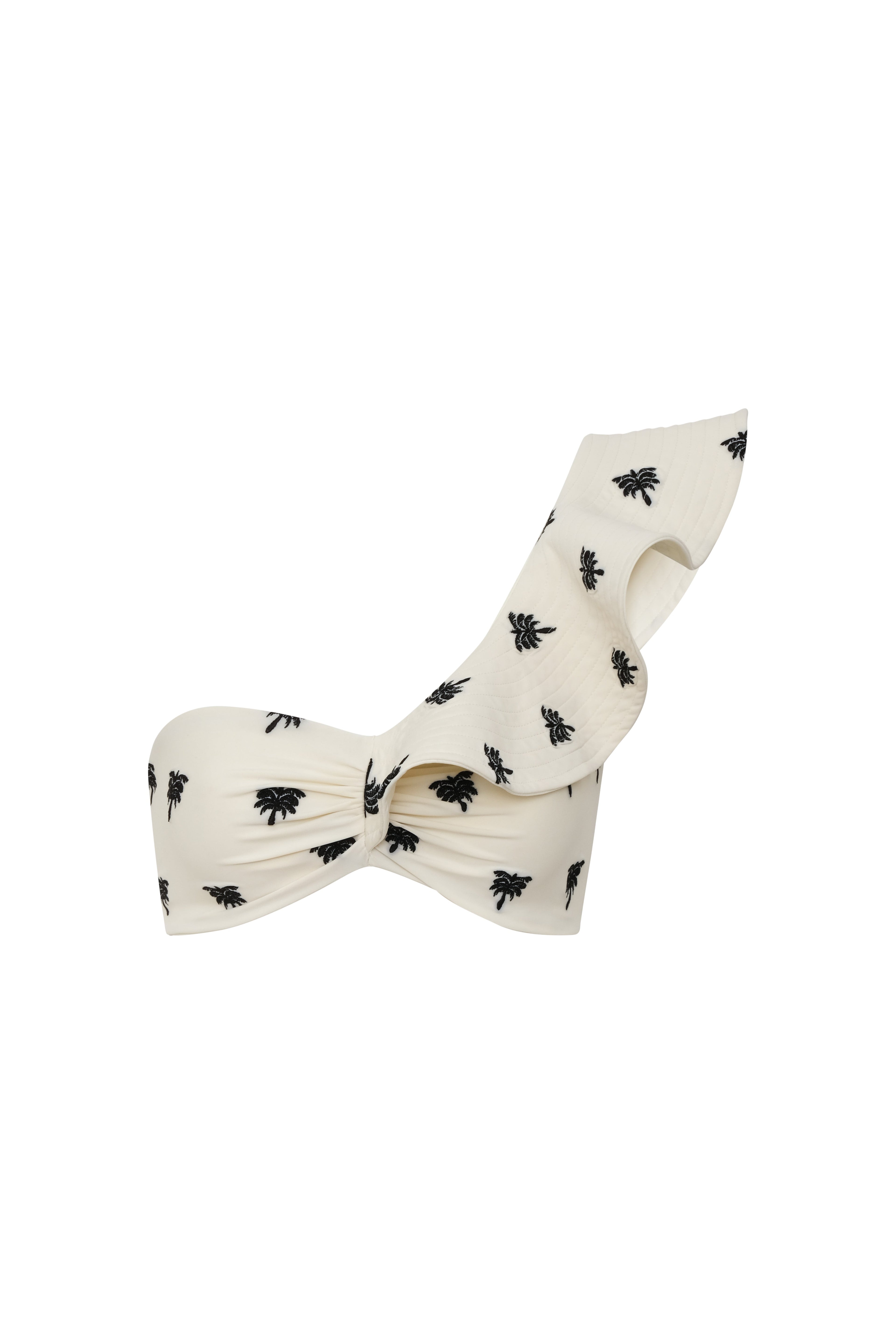 Barranquero Embroidered Top / Ivory - Black Polka Palms
