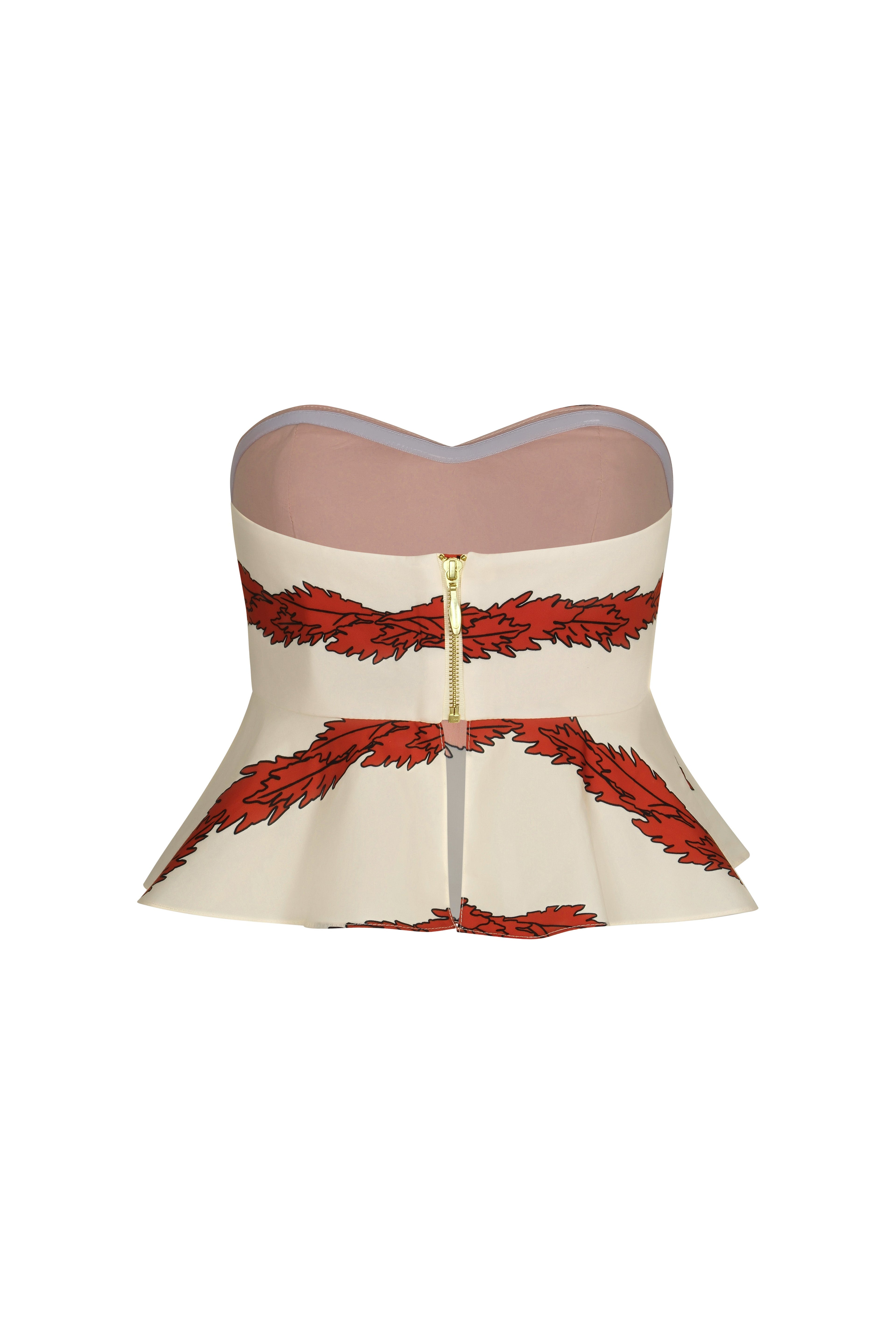 Peplum Cotton Top / Orange Stripes