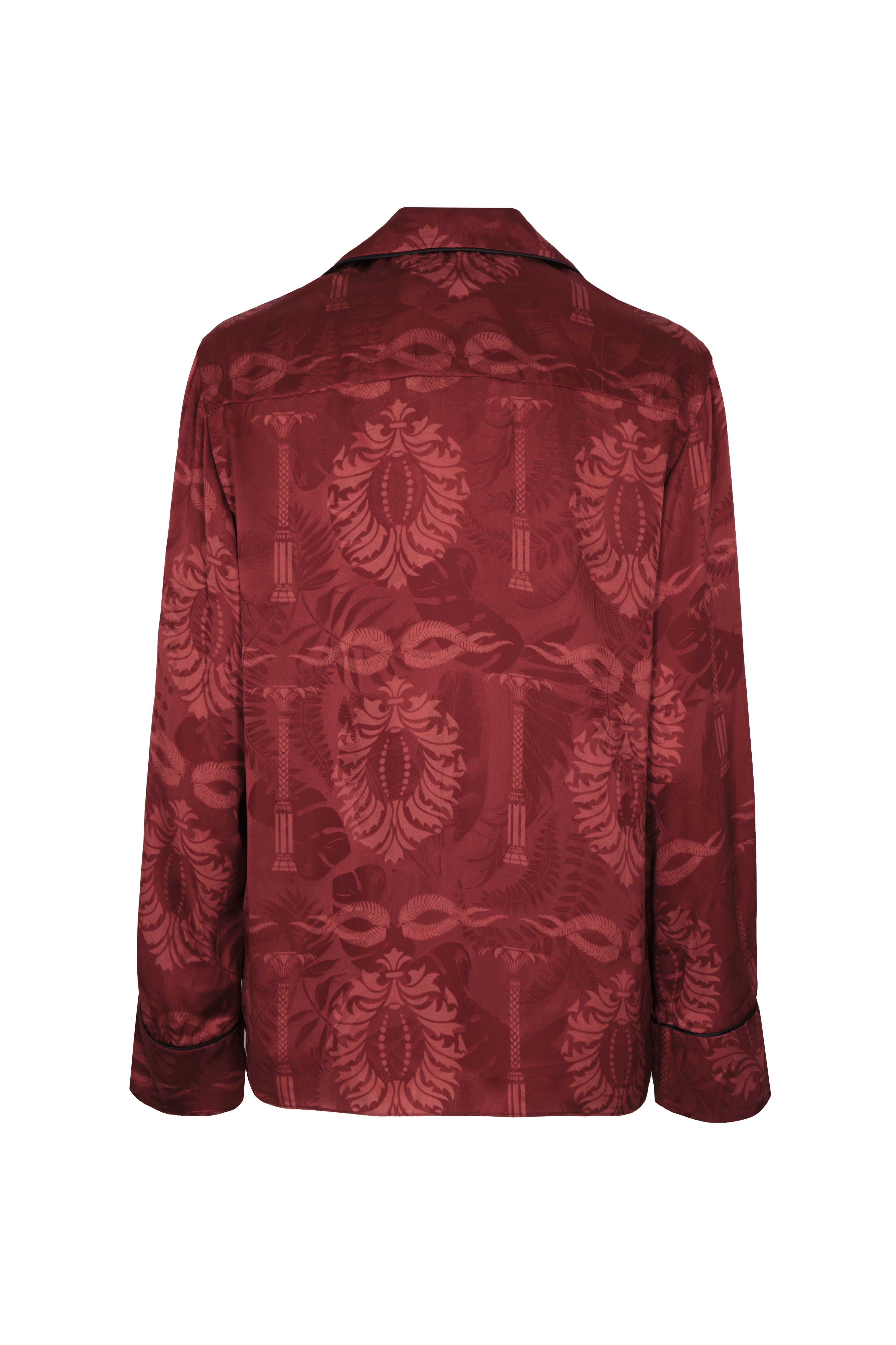 Noches de Luna Silk Jacquard Blouse / Wine