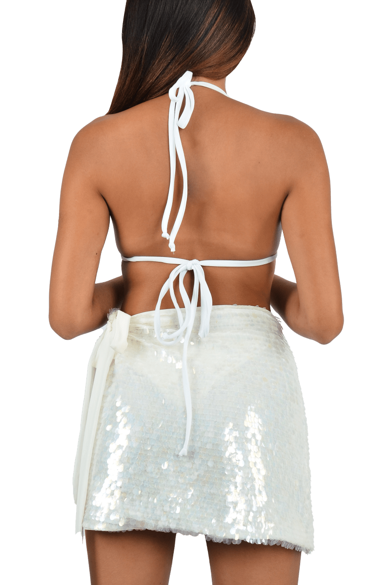 Sienna Luxe Sequin Embroidery Sarong Multi Colour White