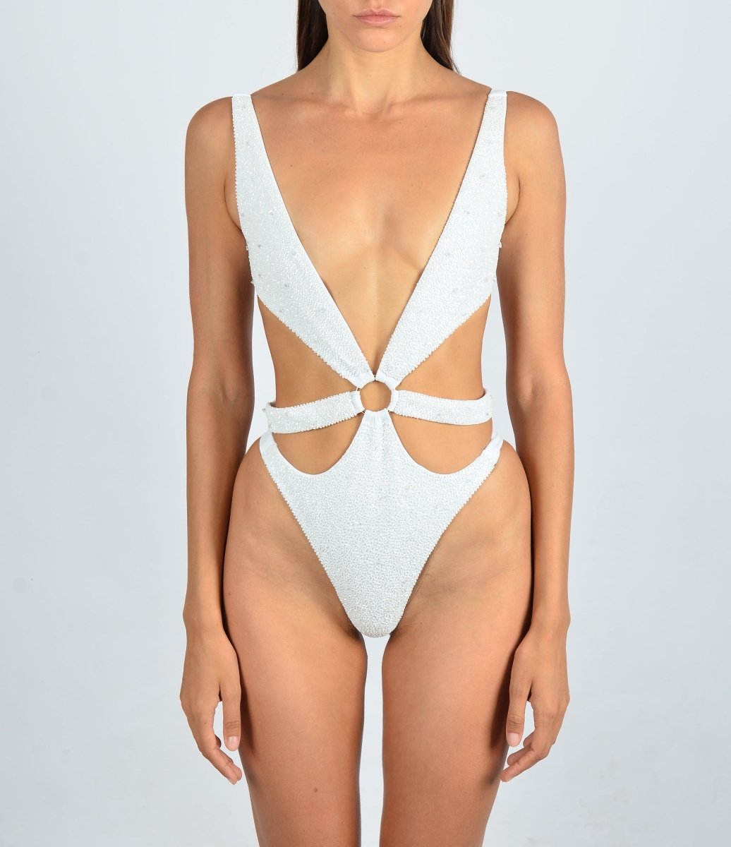Carlotta Halterneck Premium Swimsuit White