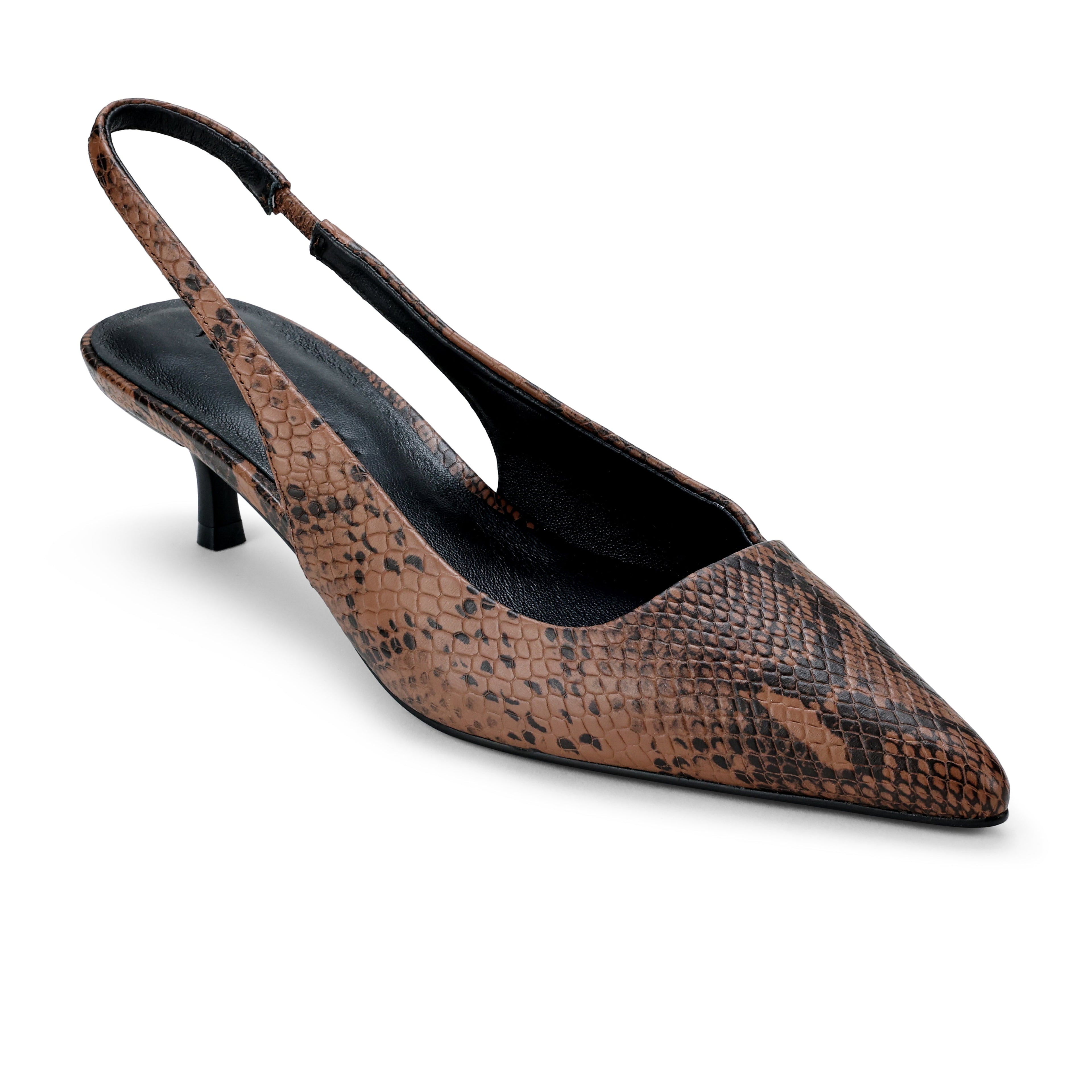 Delilah in Chocolate Snake Leather - Yosi Samra  - Women's Heels