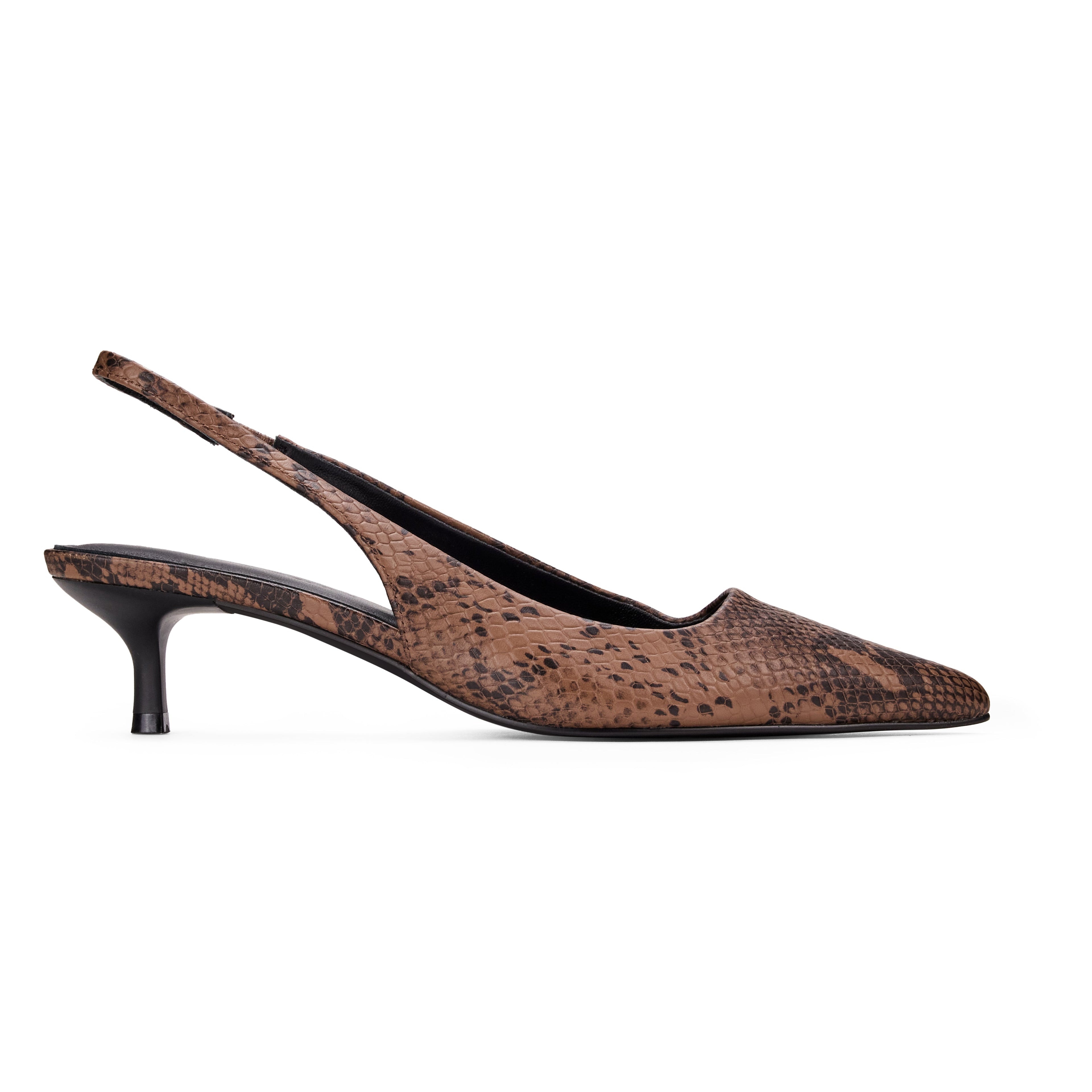 Delilah in Chocolate Snake Leather - Yosi Samra  - Women's Heels