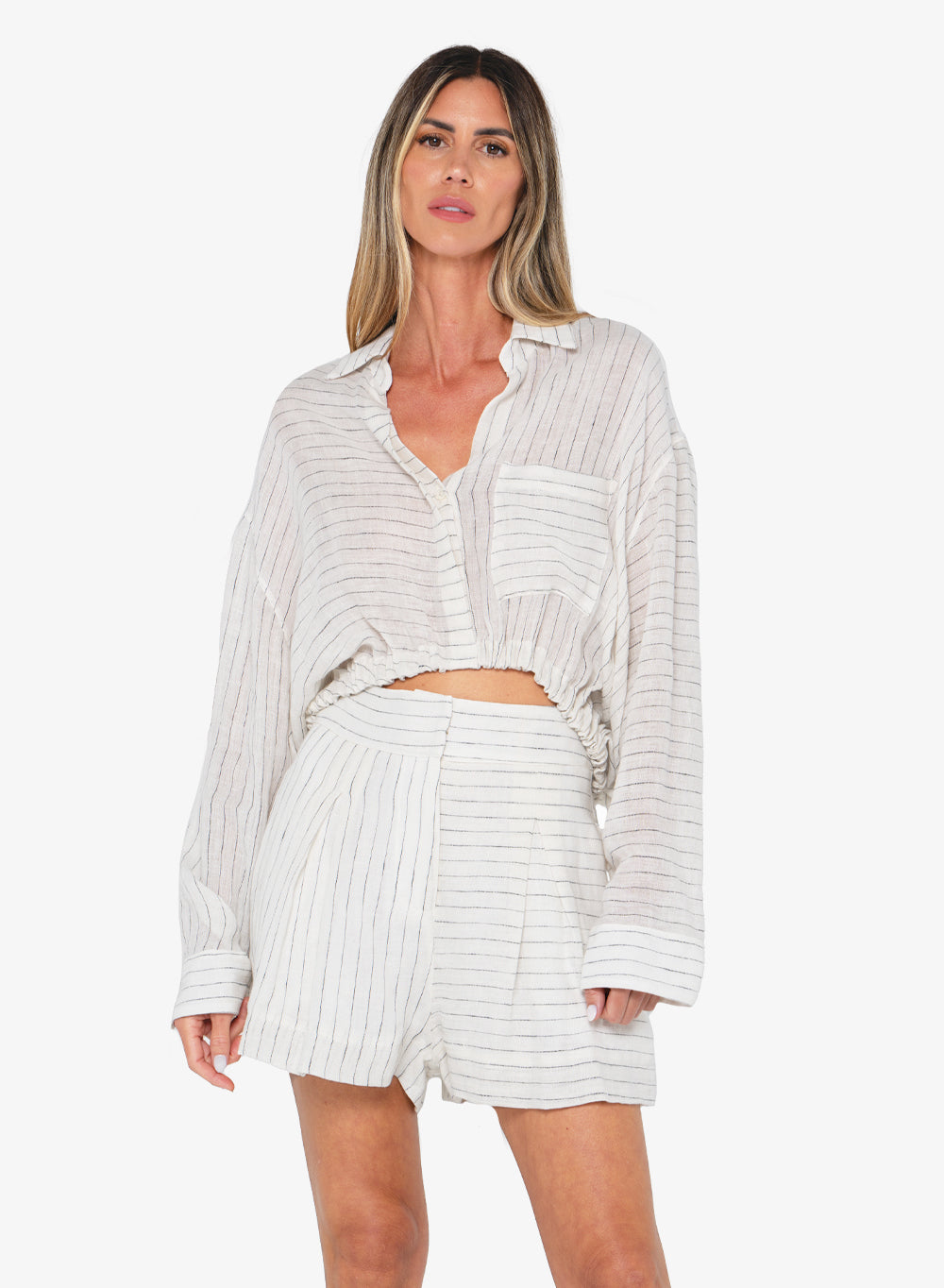 Emery Top (Black white stripe)