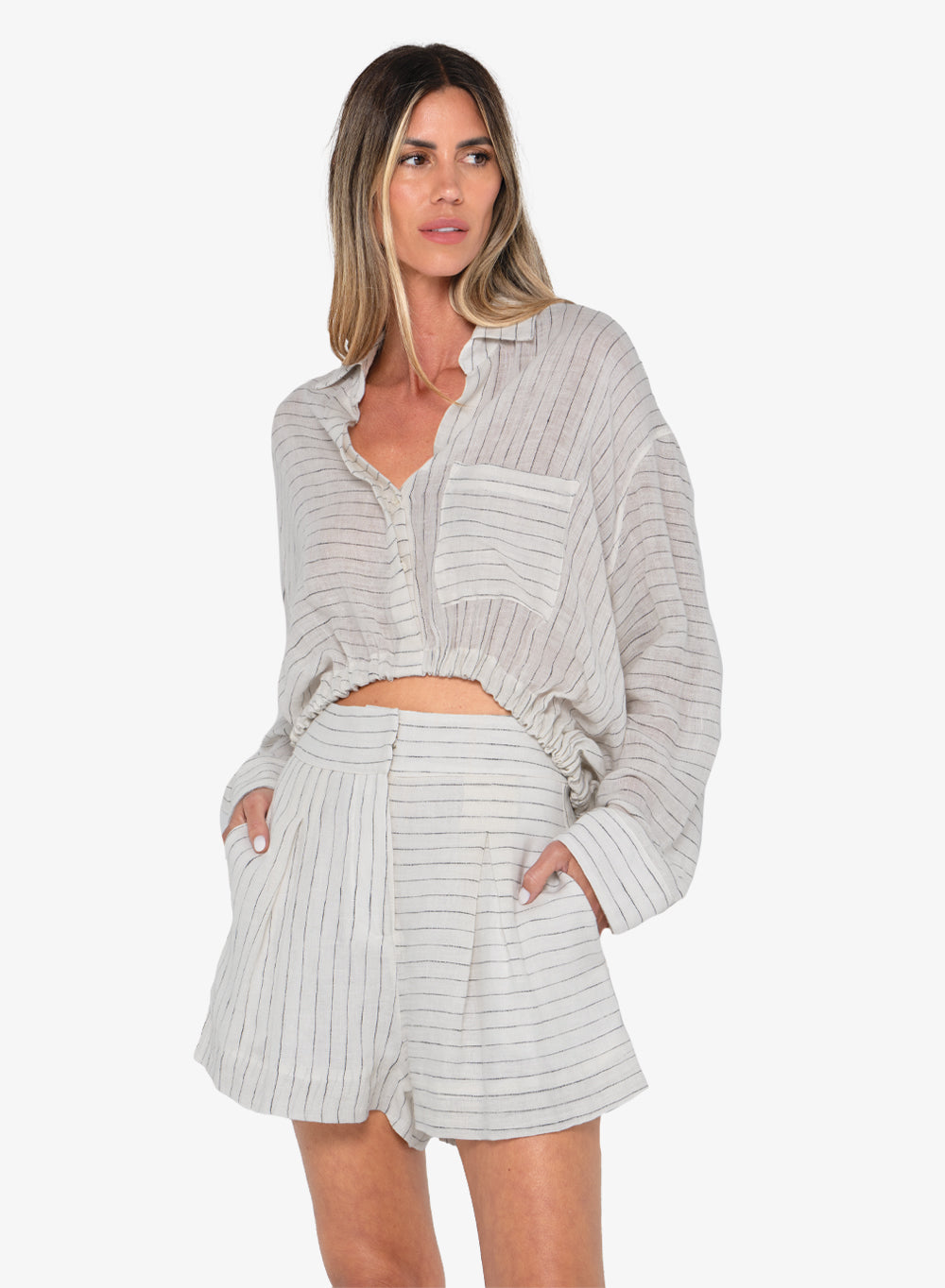 Emery Top (Black white stripe)