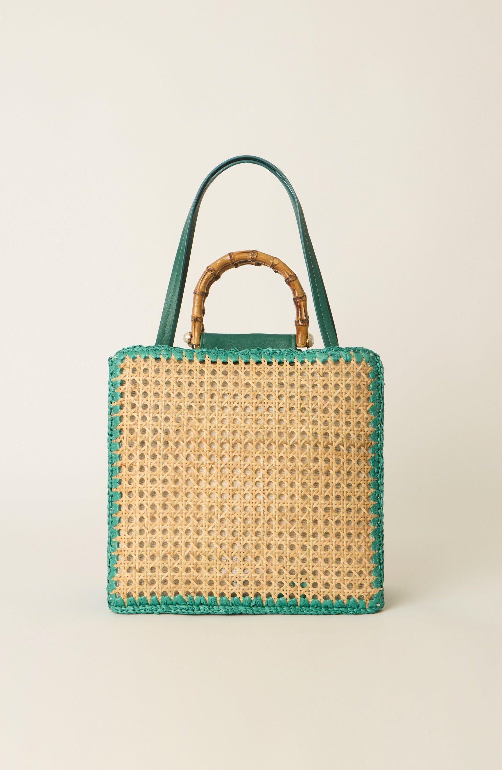 Elodie Tote | Natural/teal