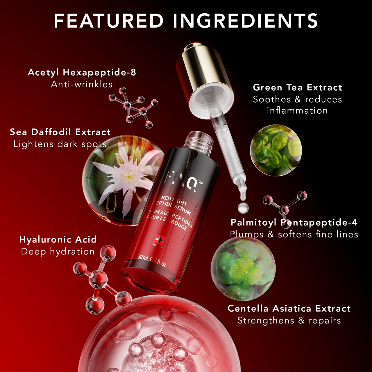 FAQ Red Light Peptide Serum 30mL