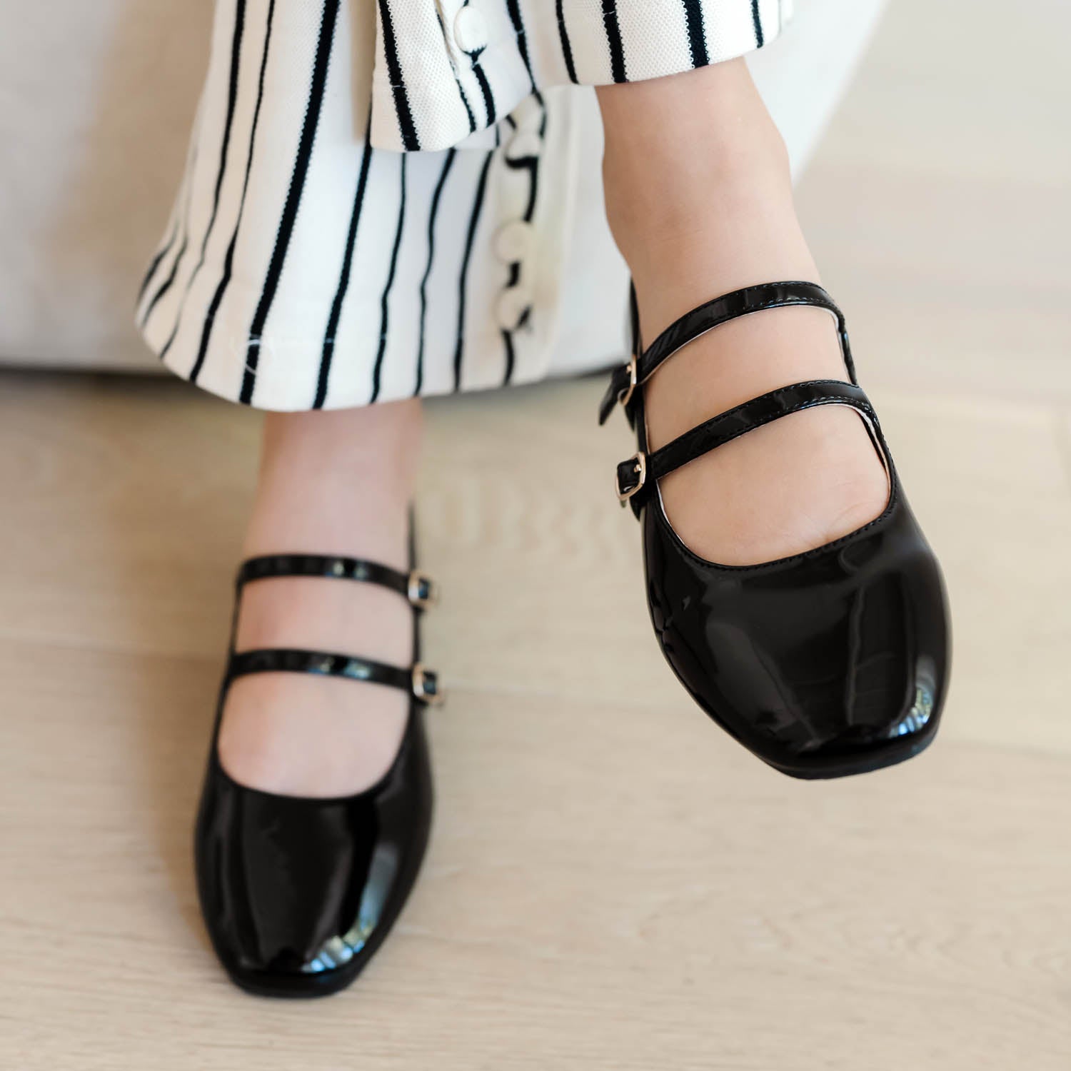 Miss Mary Flat in Black Patent - Kids - Yosi Samra  - Kids' Flats