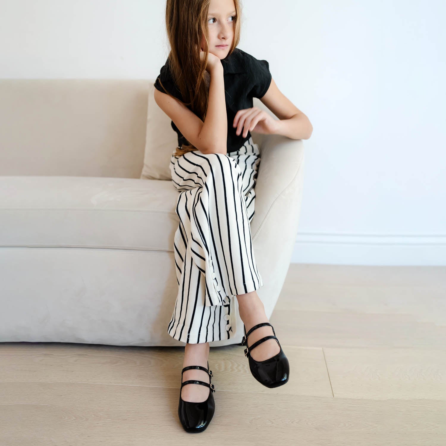 Miss Mary Flat in Black Patent - Kids - Yosi Samra  - Kids' Flats