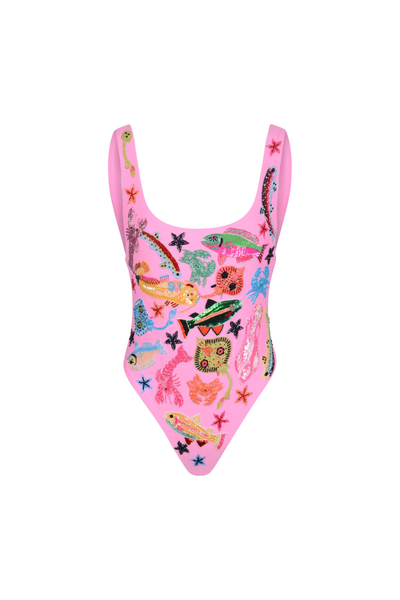 Arizona One Piece Swimsuit Multi Colour Pink