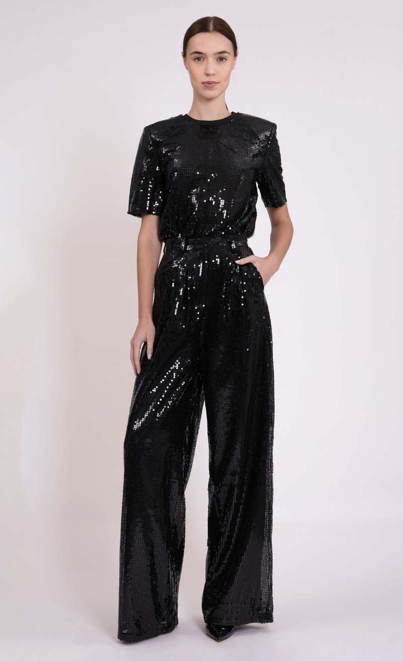 Gracie Sequin Top - Black | Nonchalant The Label