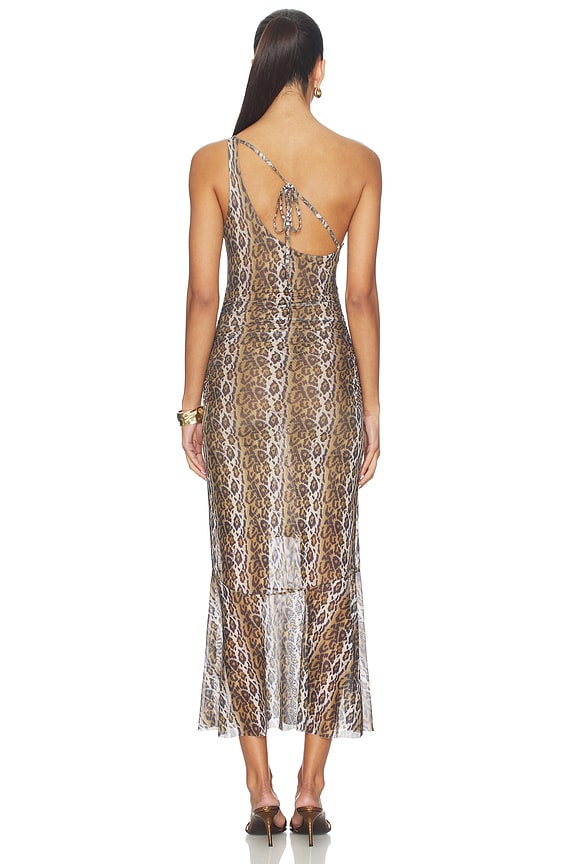 House Of Sunny Leopard Asymmetric Dress In Multi