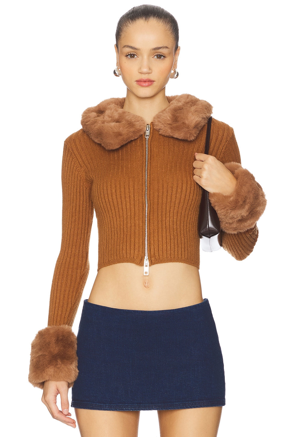 House Of Sunny Peggy Cardigan In Toffee