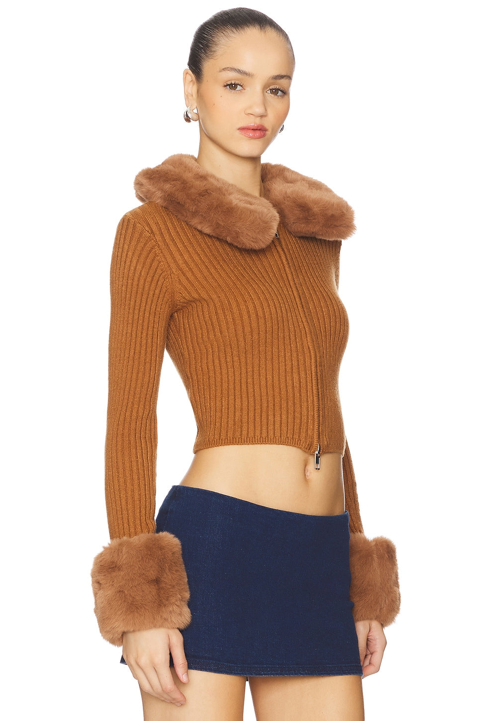House Of Sunny Peggy Cardigan In Toffee