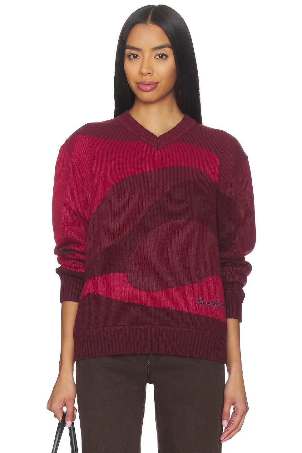 House Of The Red Landscape Sweater In Ruby Red