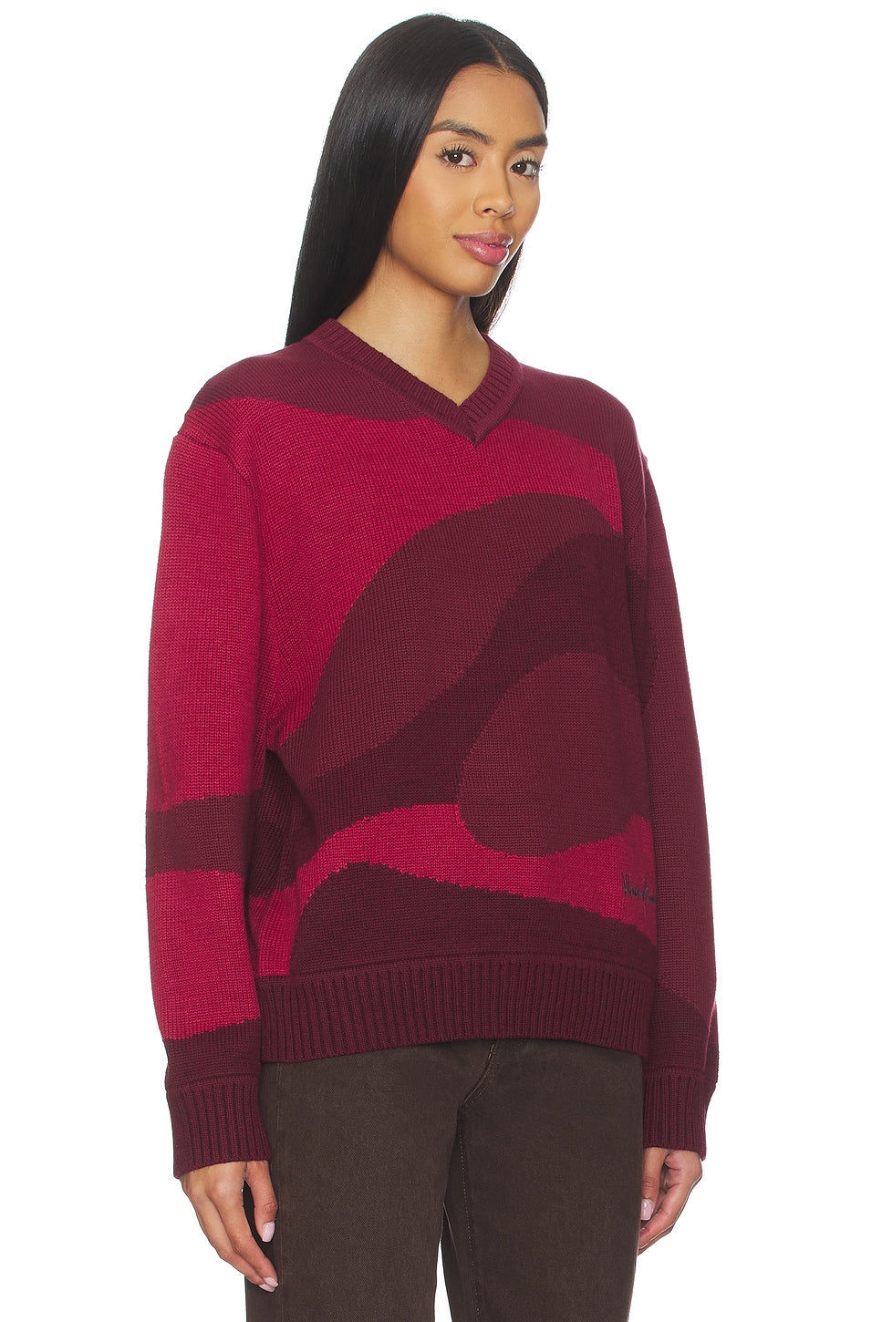 House Of The Red Landscape Sweater In Ruby Red