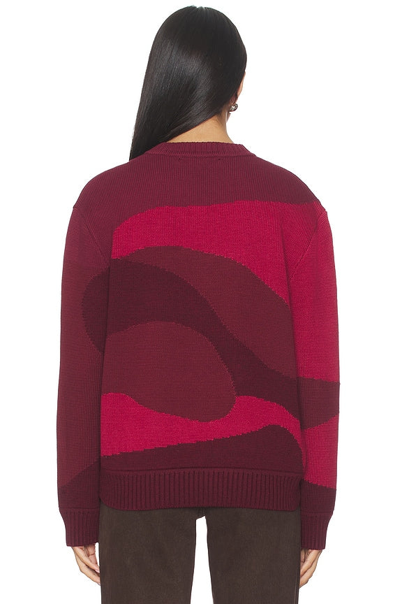 House Of The Red Landscape Sweater In Ruby Red