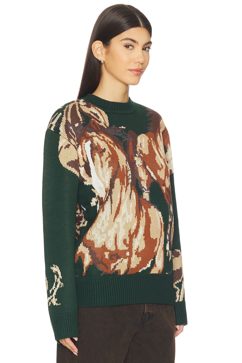 House Of Sunny Wild Horses Sweater In Emerald Green