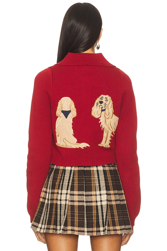 House Of Sunny The Lady Tripper Cardigan In Ruby Red