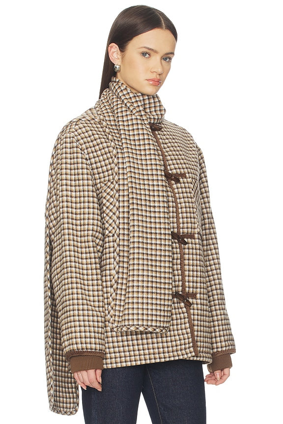 House Of Sunny Retro Blanket Jacket In Blonde Multi