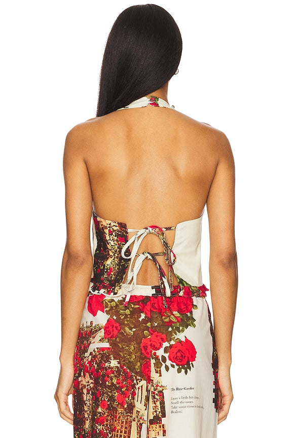 House Of Sunny Rose Garden Waistcoat In Multi