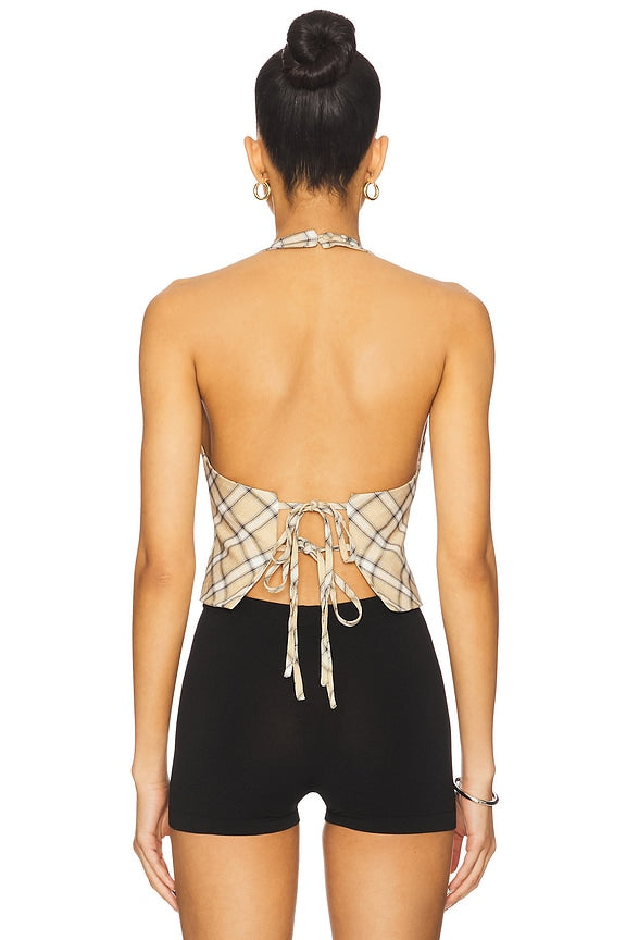 House Of Sunny Sloane Check Waistcoat In Multi