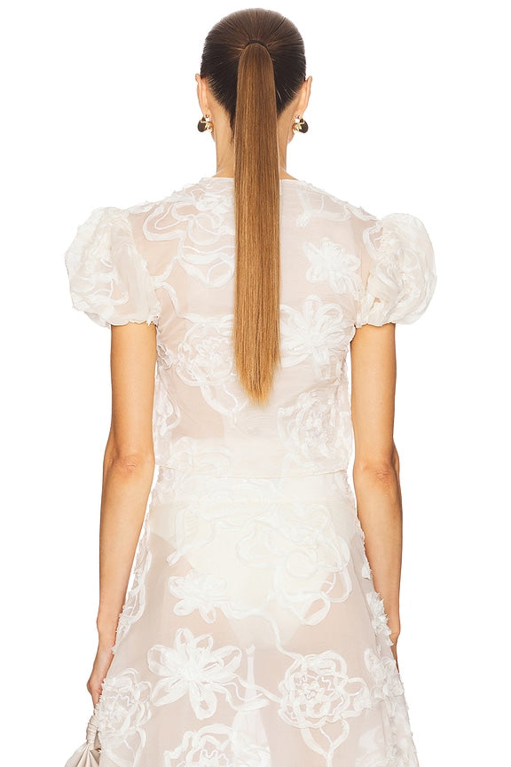 House Of Sunny Casa Anglaise Blouse In Oat