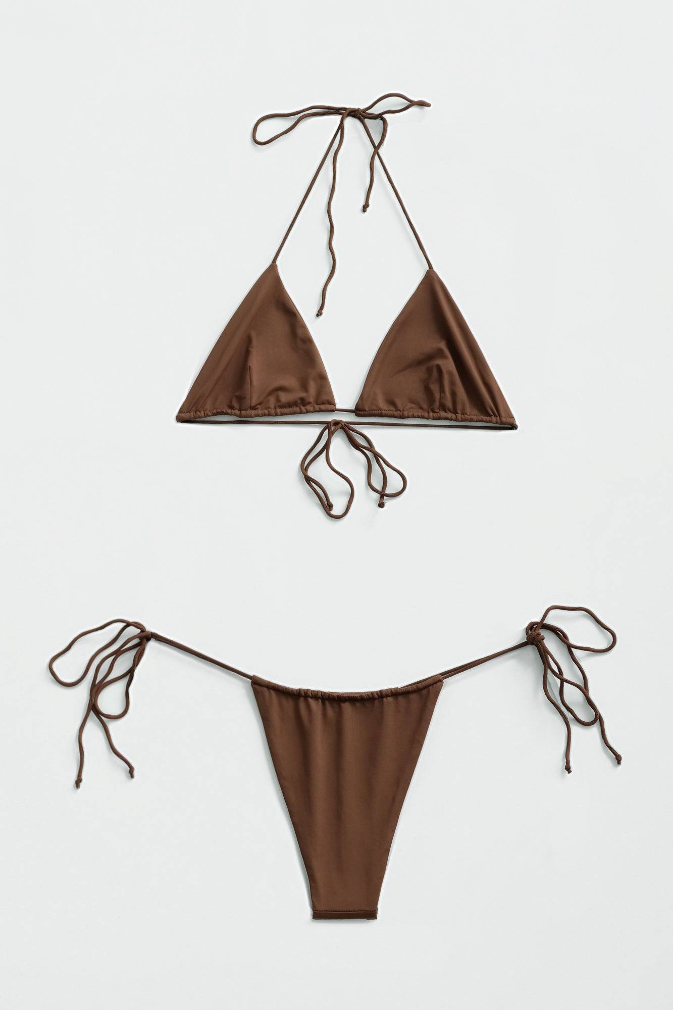 RIOT SWIM Bixi Top in chocolate color, a stylish women's top featuring a sleek design and comfortable fit.