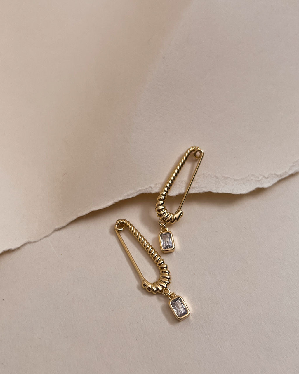 The Francois Safety Pin Earrings- Silver