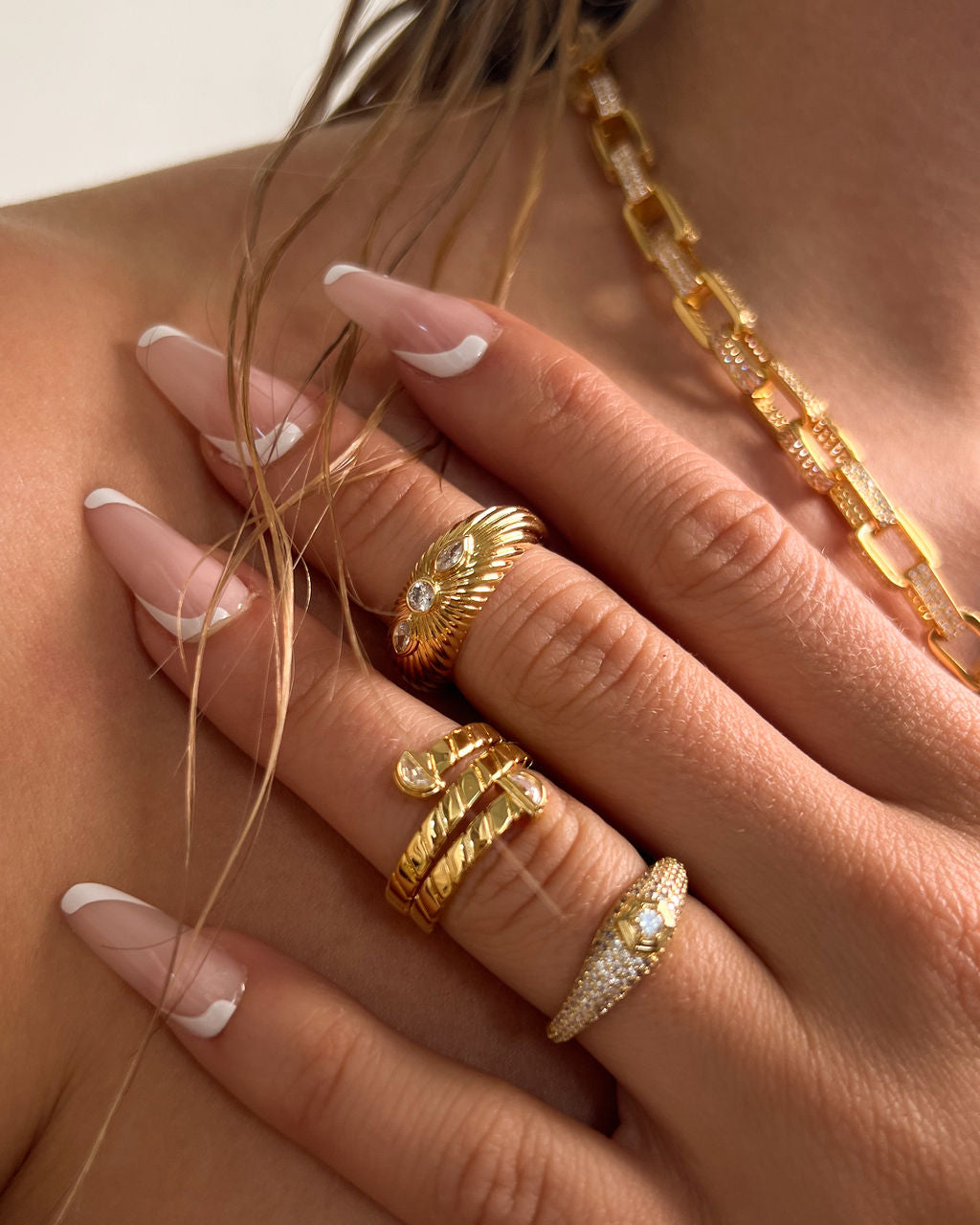Snake Chain Wrap Ring- Gold