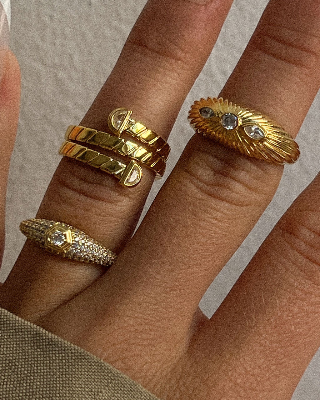 Snake Chain Wrap Ring- Gold