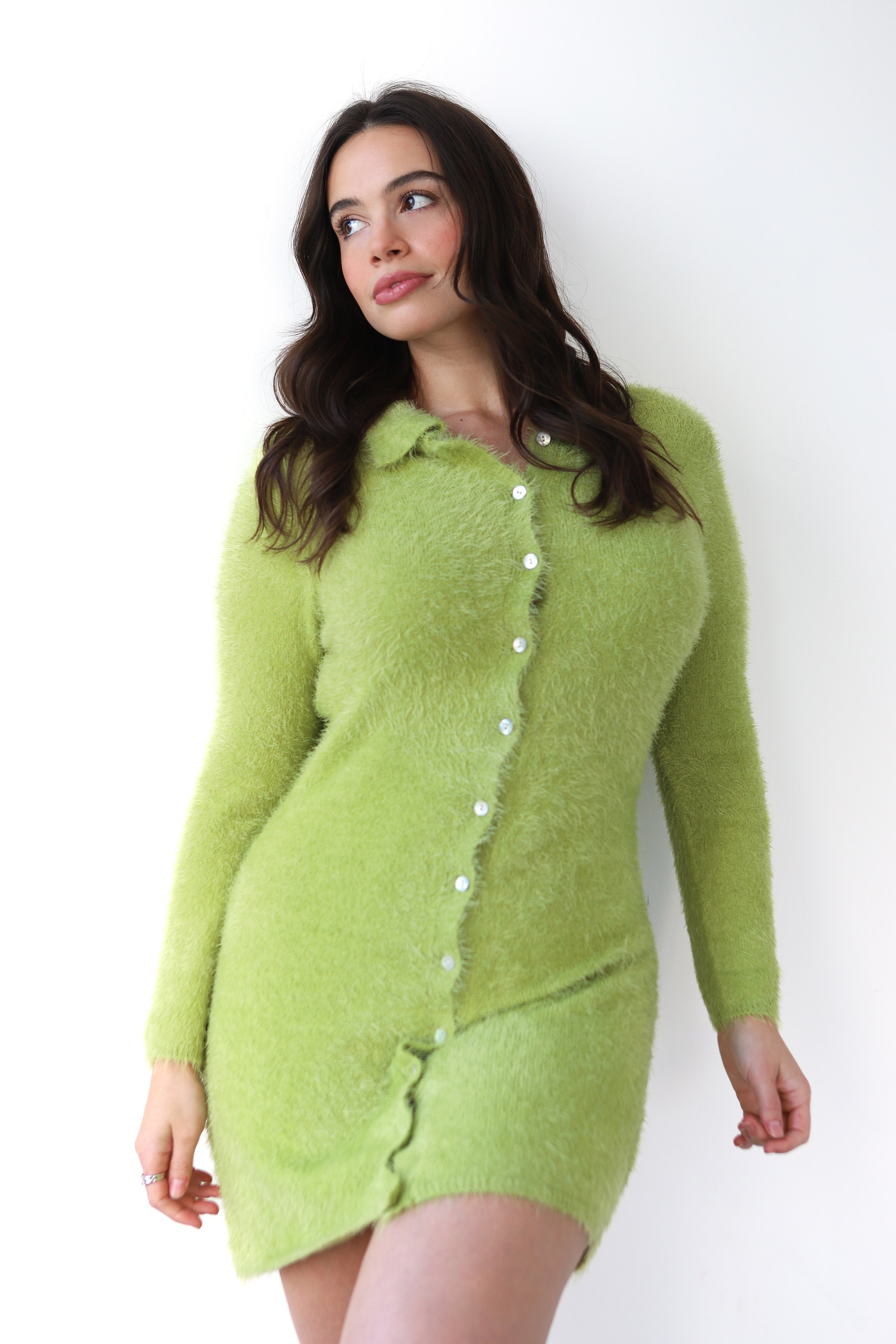 Wren Lash Mini Dress - Lime