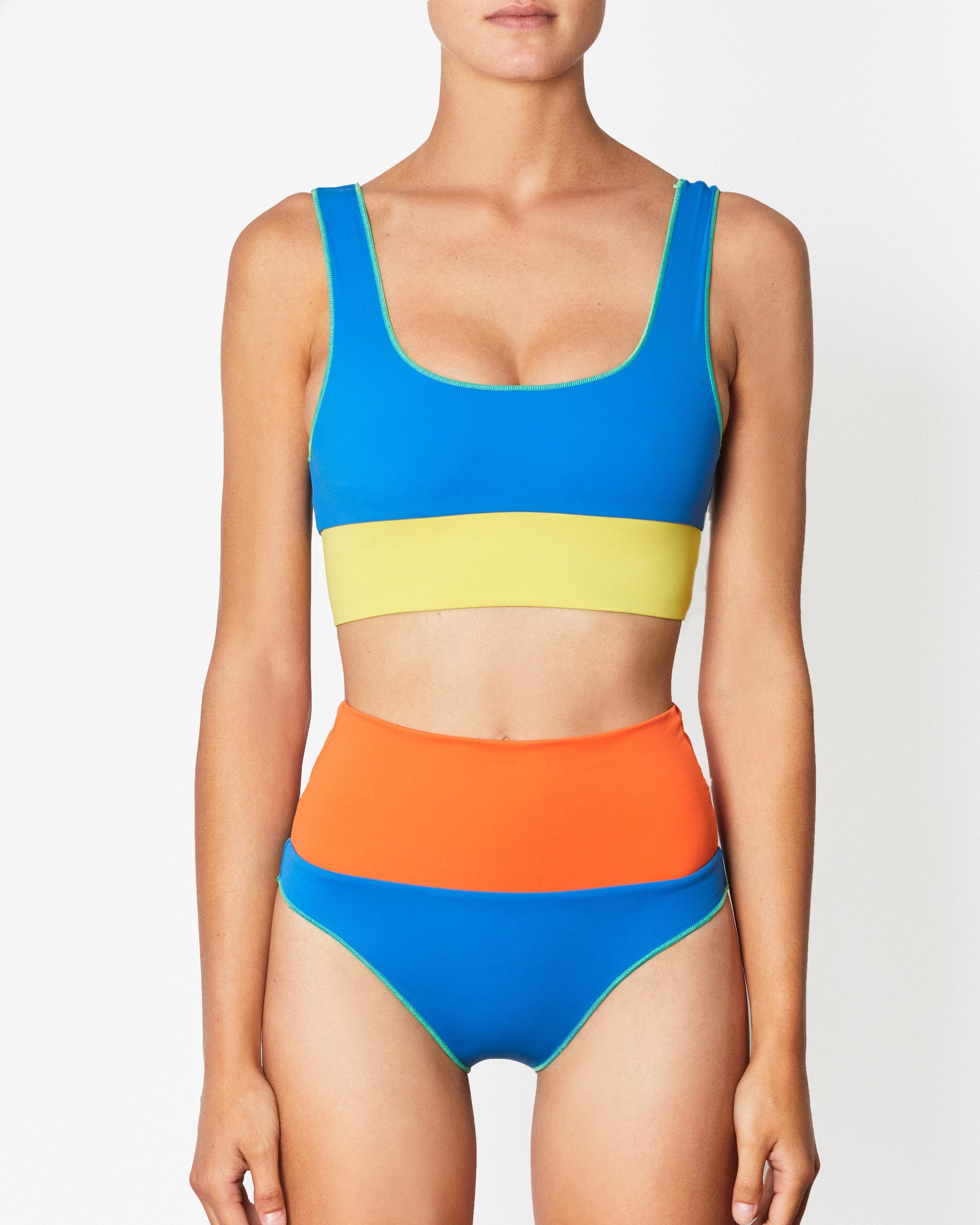 On body front of the Contour Crop Top - Surfs Up.