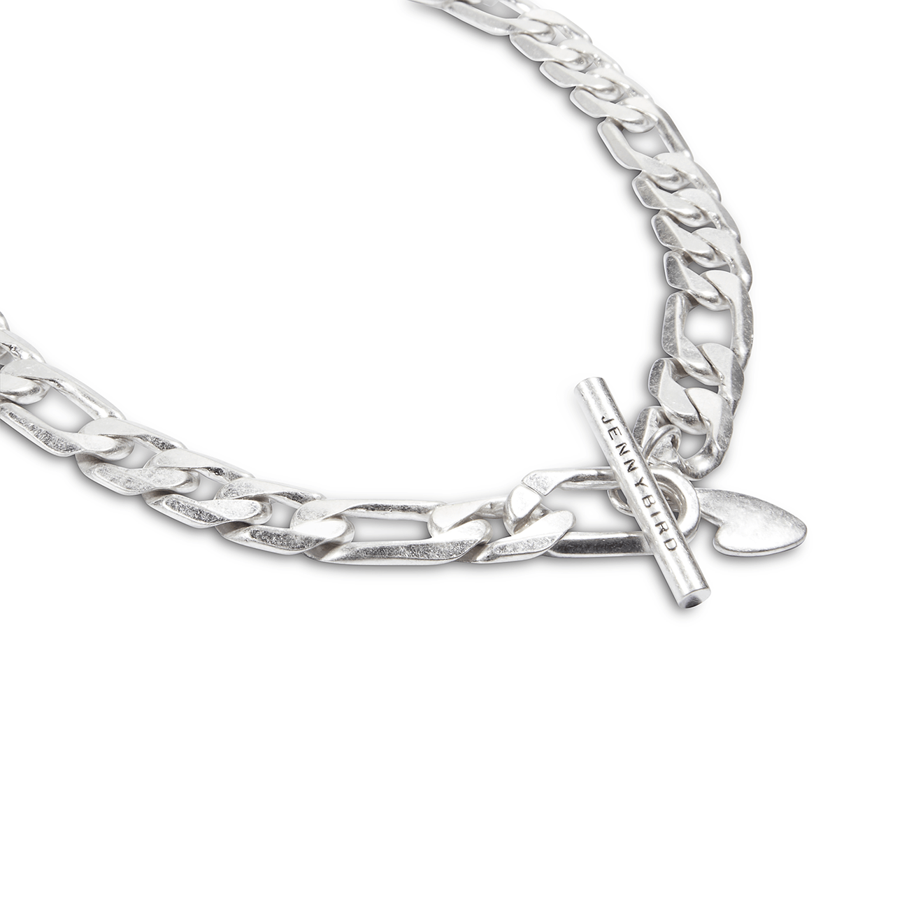 Vera Chain Clasps in Silver on White Background 