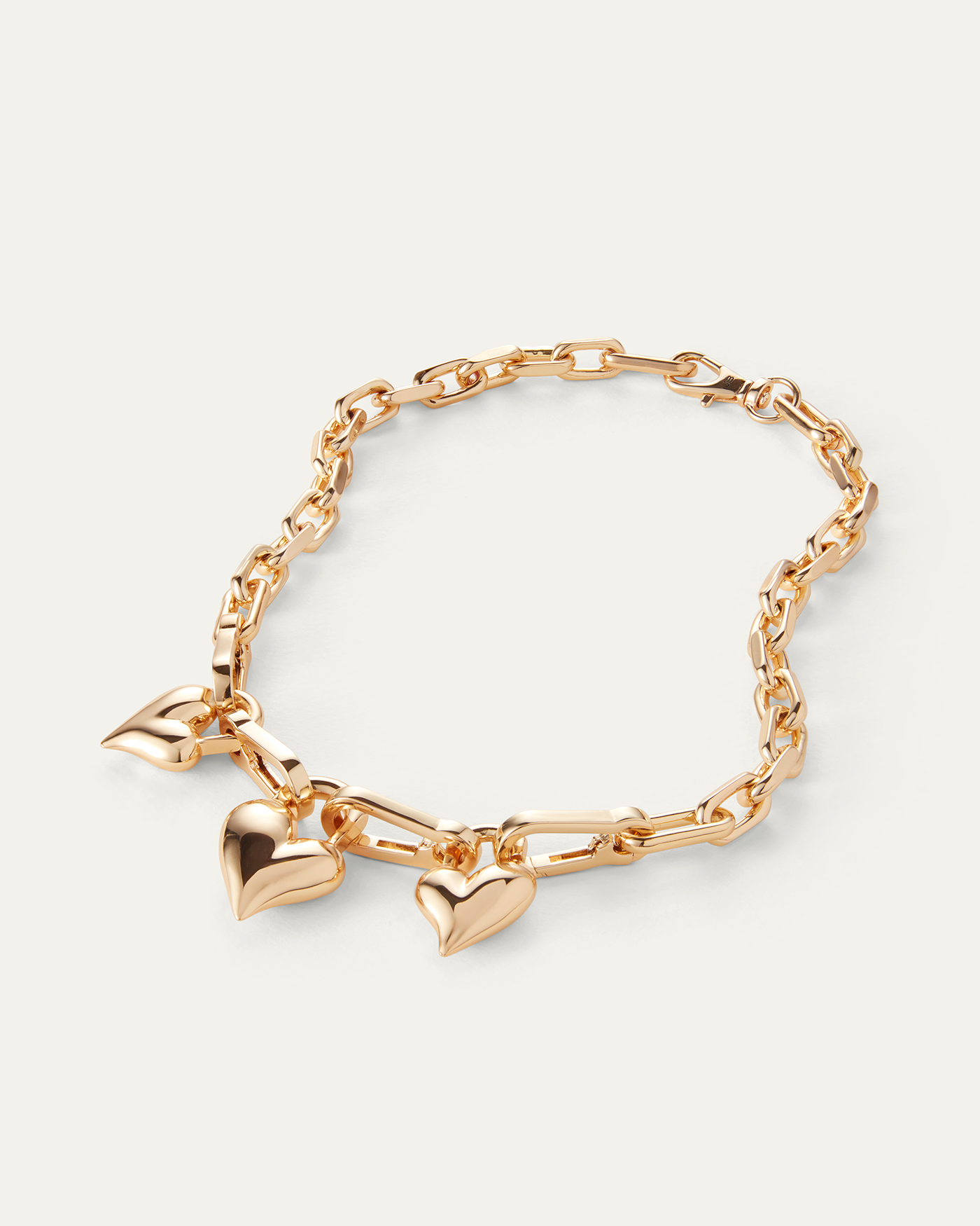 JENNY BIRD Padlock Triple Heart Pendant Necklace Gold Pendant Necklace For Women