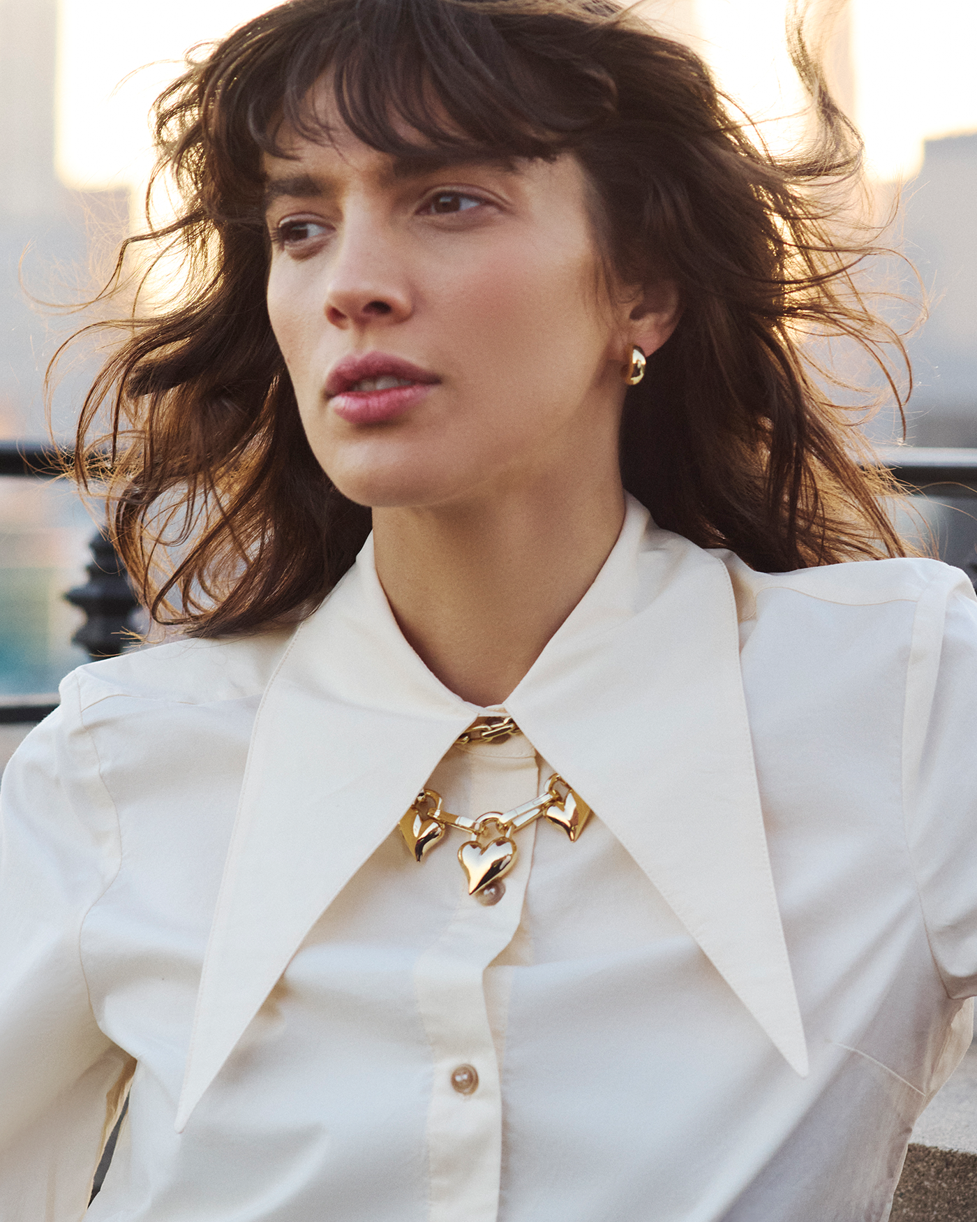 JENNY BIRD Padlock Triple Heart Pendant Necklace Gold Pendant Necklace For Women