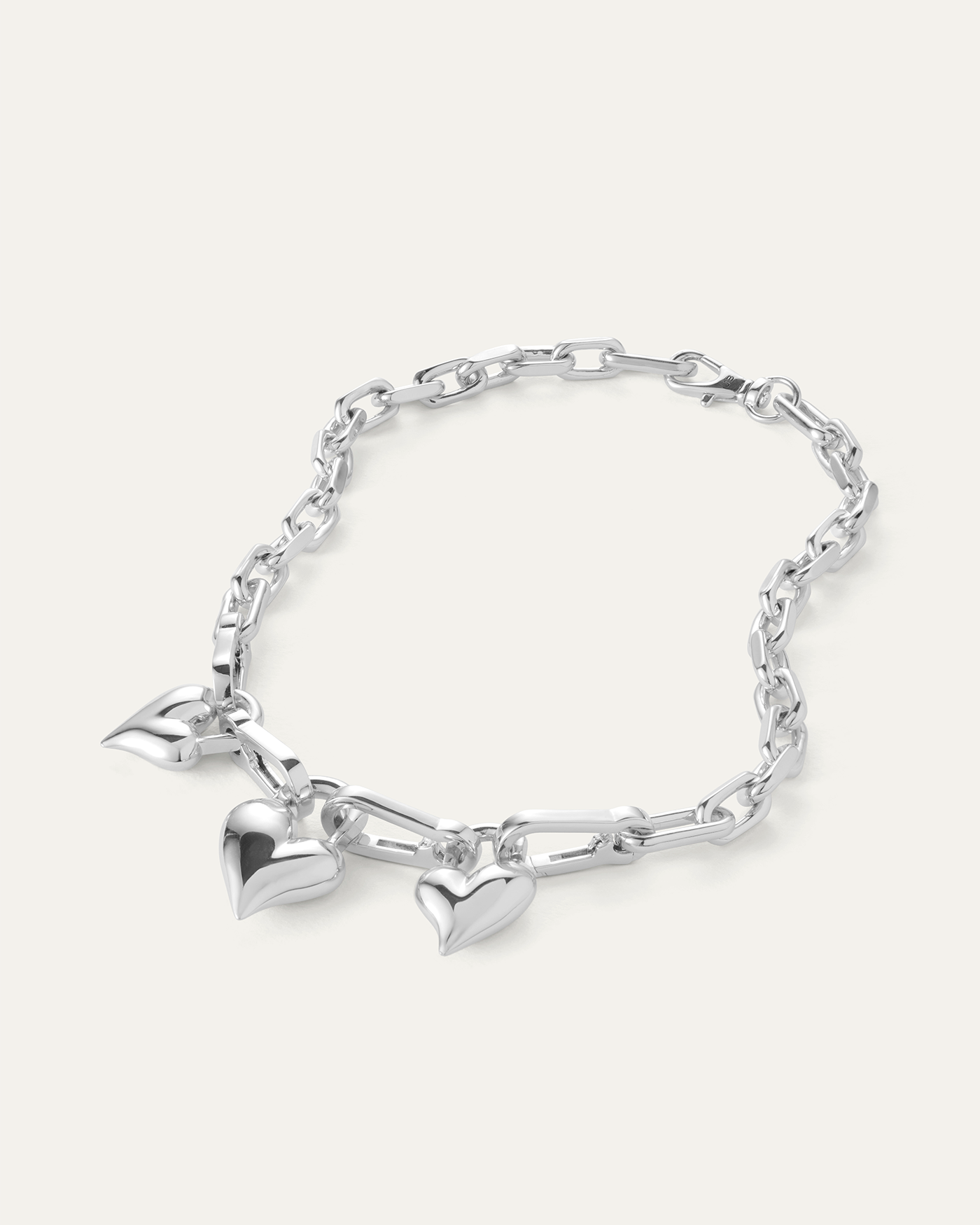 JENNY BIRD Padlock Triple Heart Pendant Necklace Silver Pendant Necklace For Women