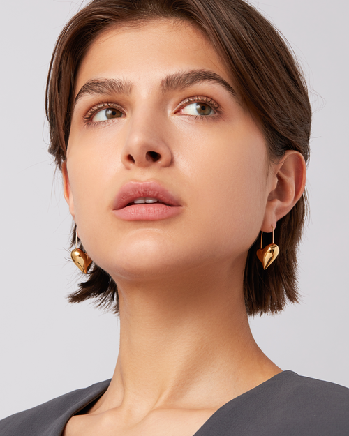Celeste Heart Earrings Gold