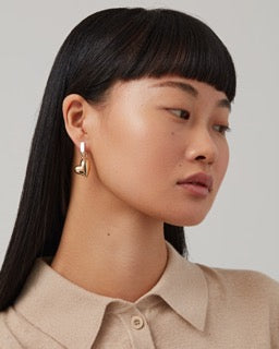 Puffy Heart Detachable Earrings - Small