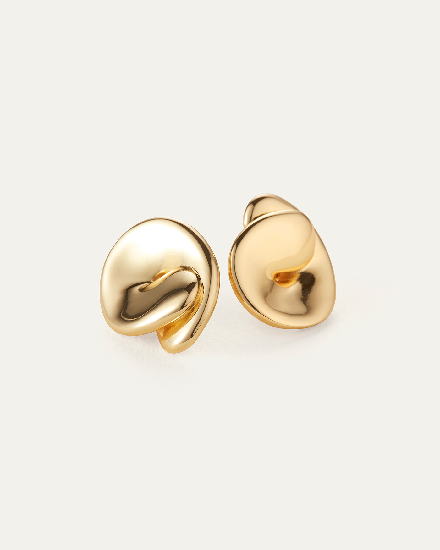 Rio Button Earrings Gold