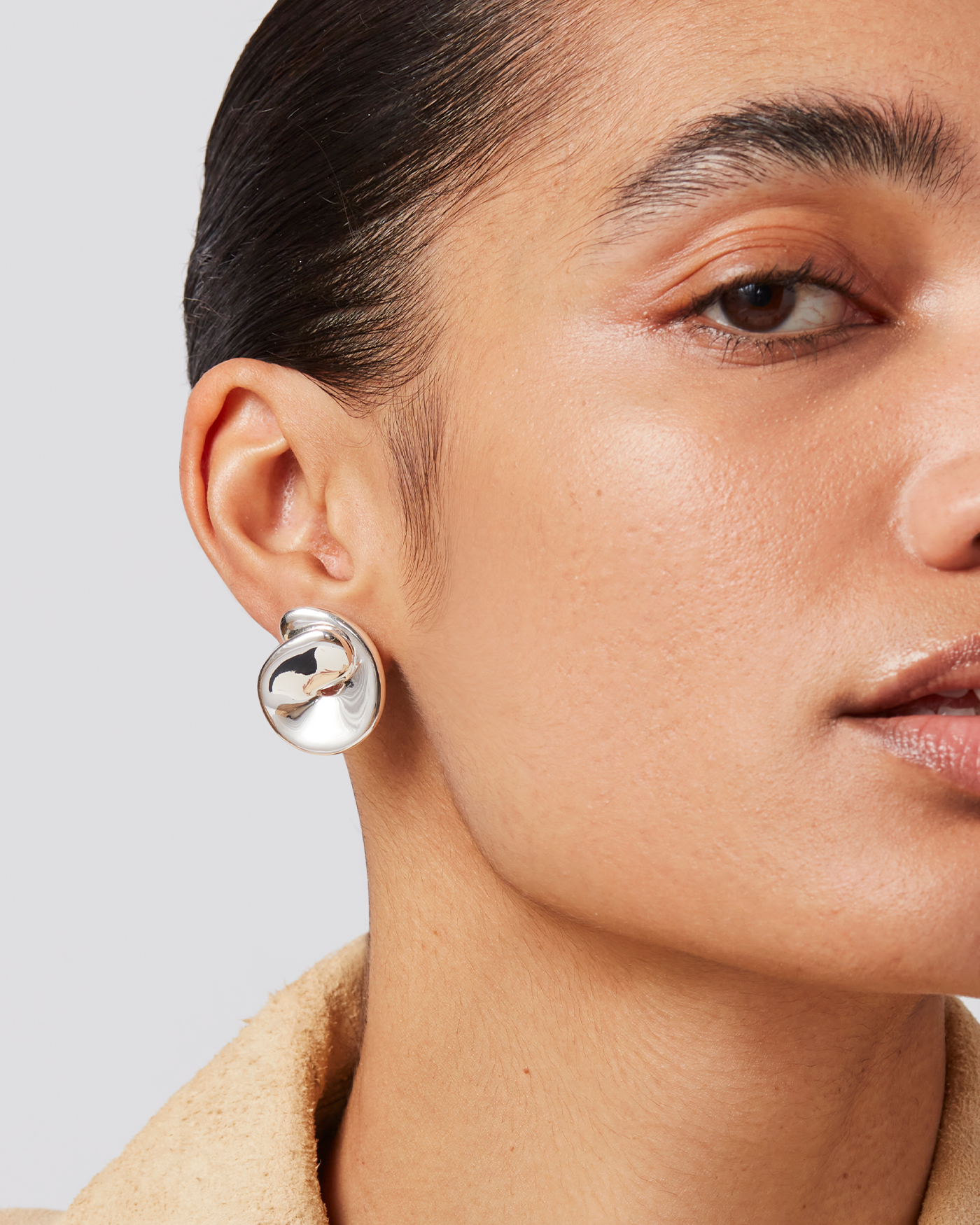 JENNY BIRD Rio Button Earrings Silver Button Earrings For Women