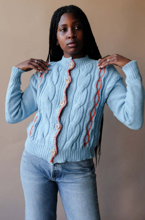 Jackie Wool Cardigan | Light Blue